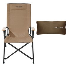 KEEP 露營4段角度調節舒適休閒椅 + 輕巧枕頭組合, 棕褐色, 1套
