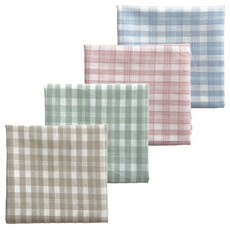 Maison Textile 男性果凍格紋手帕4件組