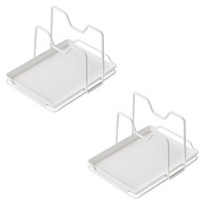 ABM 스틸 2단 뚜껑 조리도구 받침대, 화이트, 2개