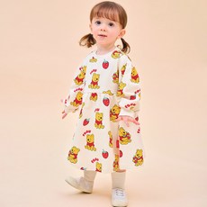 milk mile 迪士尼聯名童款小熊維尼印花長袖連身裙