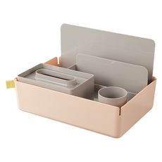 XDM 올인원 데스크오거나이저 다용도 정리함 대형, 라이트핑크, 1개