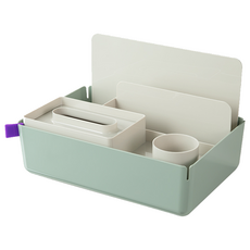 XDM 多合一桌面收納架 多功能整理盒 大型, 1個, 淺綠色(XDM33)