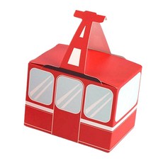 이홈베이킹 생일파티 케이블카 상자 10p + 끈 세트, 혼합색상, 1세트