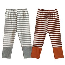 하라로이 유아용 줄무늬 밑단 골덴 레깅스 2종 세트