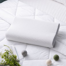 CALMA Standard S 記憶棉枕頭, 白色 + 灰色, 1個