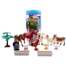 animal planet 動物星球 輕巧桶裝 農場動物公仔 13入, 1套