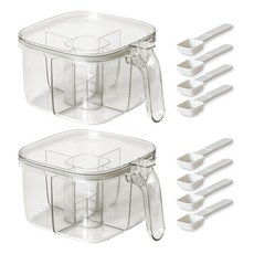 TEADOYO 4格分隔調味罐, 調味罐 2入 + 湯匙 8入, 1套