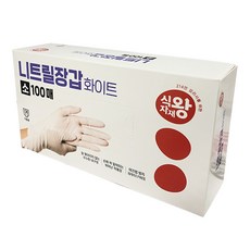 Sikjajaewang 丁腈手套 100入, 1個, 白色, 小(S)