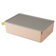 XDM 簡約收納箱 儲物整理盒 低款中號, 1個, 淺粉色