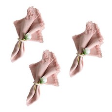 Block Mart 廚房亞麻廚房巾, 粉紅色, 3個