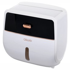 언헤브 간편한 설치 수납형 휴지걸이, 02 블랙, 1개