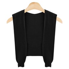 뜨개진 여성용 스카시 케이프 어깨 숄 가디건 리시브 숄니트