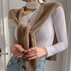 뜨개진 여성용 스카시 케이프 어깨 숄 가디건 리시브 숄니트