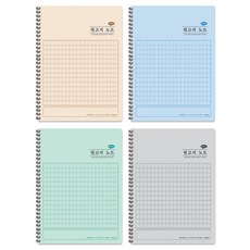 misoro 3000 稿紙筆記本 4款套組 2348, 米色, 藍色, 綠色, 灰色, 1套