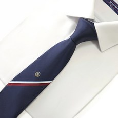 Mscope 徽章學院風條紋手打領帶 MN510