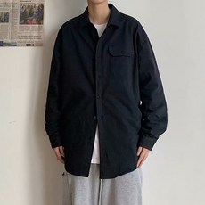 남성용 원포켓 루즈 심플 셔츠