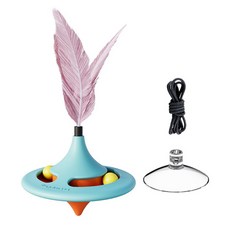 파스텔펫 고양이용 깃털 팽이 장난감, 블루, 1개