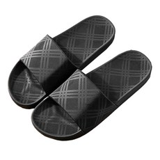 언헤브 격자무늬 욕실화, 블랙, 1개