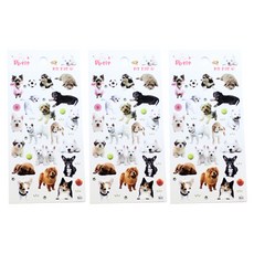 쁘띠팬시 MY PUP 씰스티커 DA5325, 혼합색상, 3개 혼합색상, 3개