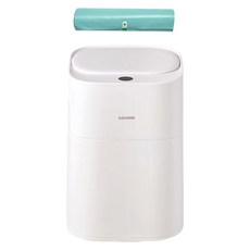 GGUMBI 隔絕異味智慧感應尿布垃圾桶+補充袋 1捲組, 乳霜, 10L