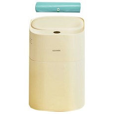 GGUMBI 防臭智能感應尿布垃圾桶 + 補充袋1卷組, 黃色, 10L