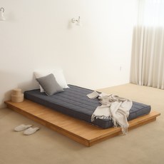 몽스홈 몽누다 차박 토퍼 일체형 매트리스, 다크그레이, 10cm