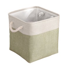 Alode 簡約正方形多用途洗衣籃, TYPE 09 白綠色