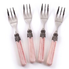 RIVADOSSI SANDRO 復古茶叉, 4個, 粉紅色