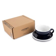 LOVERAMICS 愛陶樂 雞蛋拉花杯禮盒組 300ml, 深鈷藍, 1套