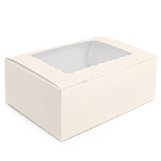 HANZPICK 餅乾包裝 透明一觸式雲窗盒 21號, 淺褐色, 10個