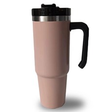 키에 파스텔 이중 진공 스테인리스 냉온 텀블러 900ml + 스테인리스 빨대 + 빨대 클리너 세척솔 세트, 핑크, 1세트