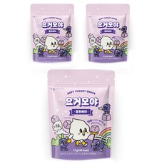 Yogumoya 孩童優格方塊餅乾, 藍莓口味, 17g, 3包