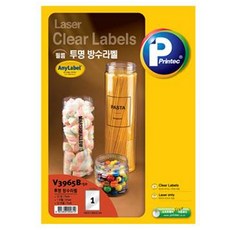 Printec AnyLabel 透明防水雷射標籤 V3965B-50, 1格, 50張