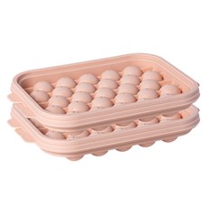 Nanu Dam 迷你冰球製冰盒 27格, 粉紅色, 2個