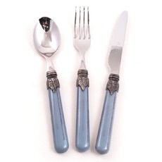 리바도시 빈티지 양식기 1인조 3종 세트, 진그레이, 1세트, 테이블 스푼 + 테이블 포크 + 테이블 나이프