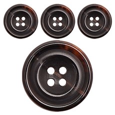 Button King 東大門鈕扣王 高級真牛角鈕扣 JWS-15, 4個, 棕色