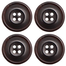Button King 東大門鈕扣王 高級真牛角鈕扣 JWS-17, 4個, 棕色
