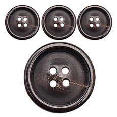 동대문단추왕 고급 리얼소뿔 단추 JWS-13, 4개, 브라운