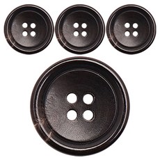 Button King 東大門鈕扣王 高級真牛角鈕扣 23mm JWS-14, 4個, 棕色