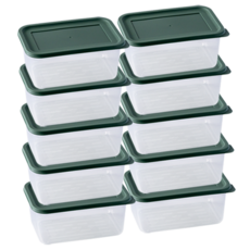 Nanu Dam 冷凍米易矩形微波爐容器綠 1000ml, 單品, 10個