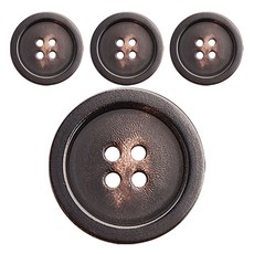 東大門鈕扣王 真牛角鈕扣 15mm JWS-19, 4個, 棕色