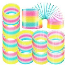 agaplus 彩虹閃亮蘇打彈簧圈 12入, 混合顏色, 1個