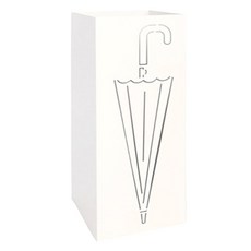 Market Plan 簡約方形鐵製雨傘架, 1個, 白色