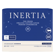 inertia The Prism夜用型褲型衛生棉, 1包, 8片, M(95號以下)