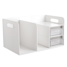 deLi 得力 多功能抽屜式書架收納架 PK110, 1個, 白色