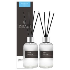 Base Note 室內擴香瓶, 柔軟棉花, 200ml, 2個