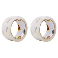 deLi 得力 無噪音封箱膠帶補充包 30042R 48mm x 40m, 透明, 2個