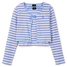 Commencer R10U 女童條紋羅紋背心+開襟衫套裝 R2418G450