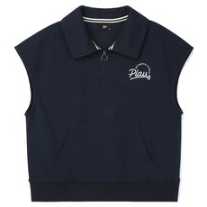 R10U 女童翻領半拉鍊背心 R2419V080