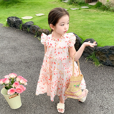 미소파파 여아용 냉감 통기성 나빌레라 프릴 날개 원피스